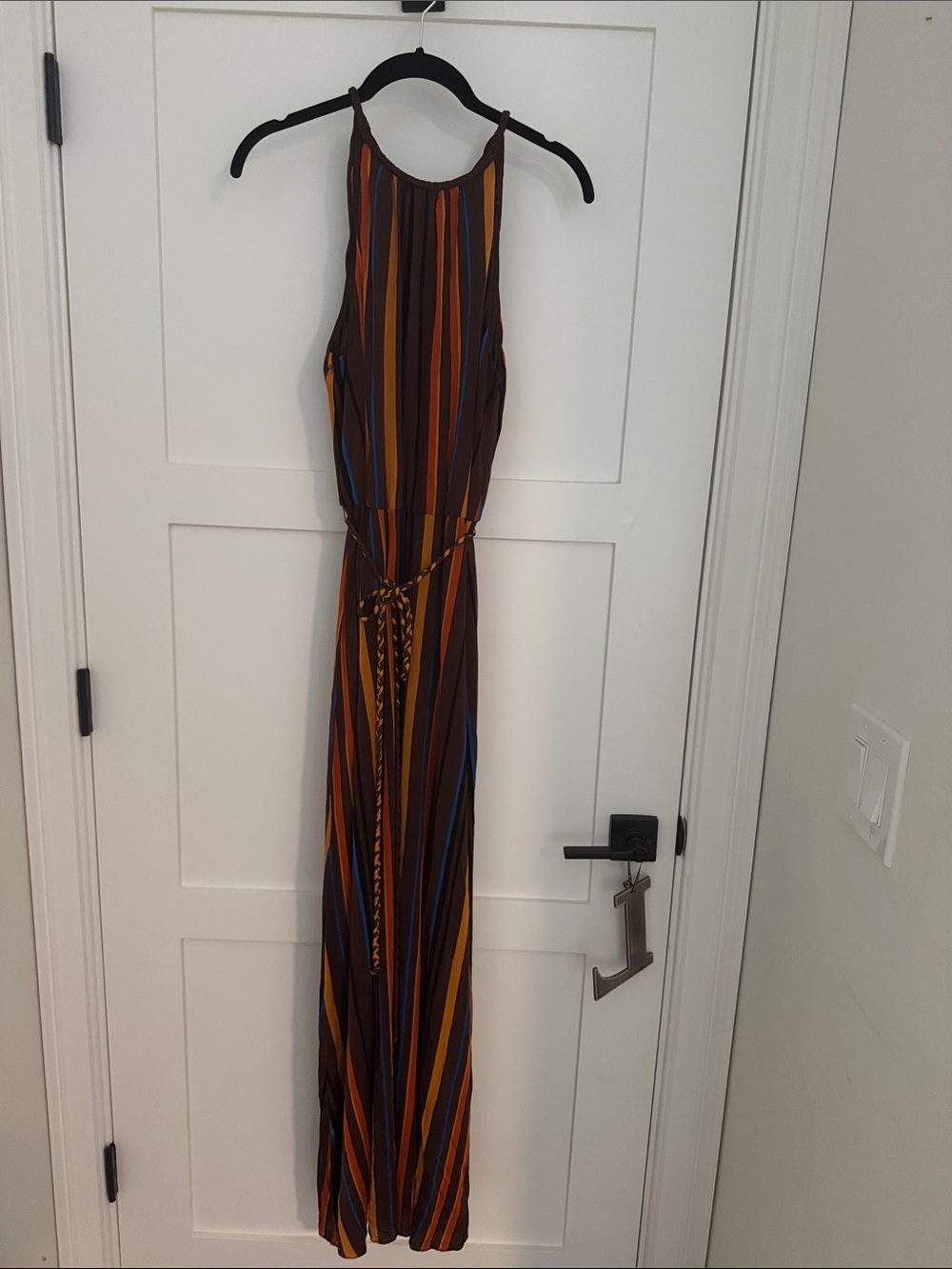 White House Black Market Brown Striped Maxi Dress